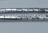 CHE896 15.5 inches 3*3mm faceted tube plated hematite beads wholesale