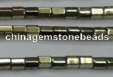 CHE898 15.5 inches 3*3mm faceted tube plated hematite beads wholesale