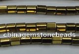 CHE899 15.5 inches 3*3mm faceted tube plated hematite beads wholesale