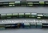 CHE900 15.5 inches 3*3mm faceted tube plated hematite beads wholesale