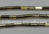 CHE907 15.5 inches 2*4mm faceted tube plated hematite beads wholesale