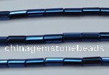 CHE911 15.5 inches 2*4mm faceted tube plated hematite beads wholesale