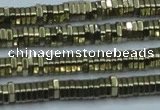 CHE914 15.5 inches 1*3mm hexagon plated hematite beads wholesale