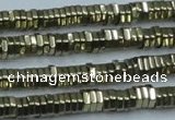 CHE915 15.5 inches 1*4mm hexagon plated hematite beads wholesale