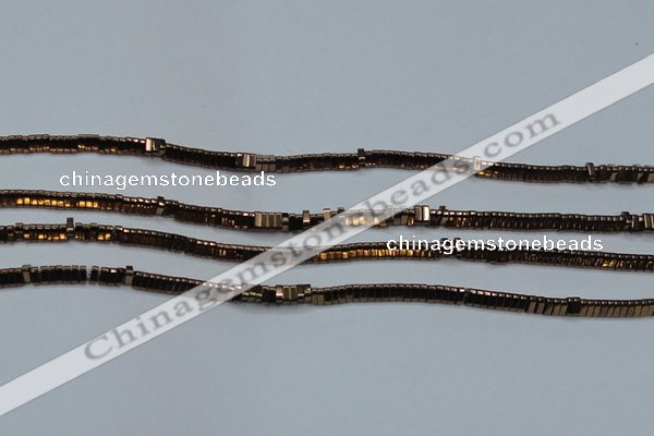 CHE919 15.5 inches 1*3mm triangle plated hematite beads wholesale