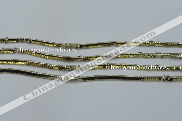 CHE920 15.5 inches 1*3mm triangle plated hematite beads wholesale