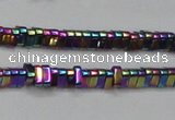 CHE922 15.5 inches 1*3mm triangle plated hematite beads wholesale