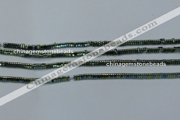 CHE923 15.5 inches 1*3mm triangle plated hematite beads wholesale