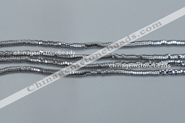 CHE928 15.5 inches 1*2*3mm oval plated hematite beads wholesale