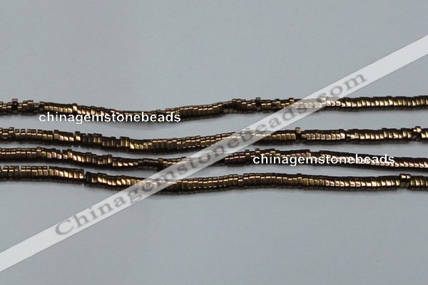 CHE929 15.5 inches 1*2*3mm oval plated hematite beads wholesale