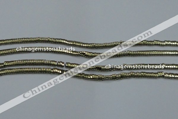 CHE930 15.5 inches 1*2*3mm oval plated hematite beads wholesale