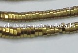 CHE931 15.5 inches 1*2*3mm oval plated hematite beads wholesale