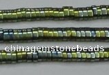 CHE932 15.5 inches 1*2*3mm oval plated hematite beads wholesale