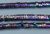 CHE933 15.5 inches 1*2*3mm oval plated hematite beads wholesale