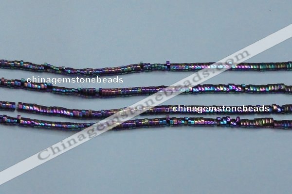 CHE933 15.5 inches 1*2*3mm oval plated hematite beads wholesale