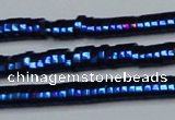 CHE934 15.5 inches 1*2*3mm oval plated hematite beads wholesale