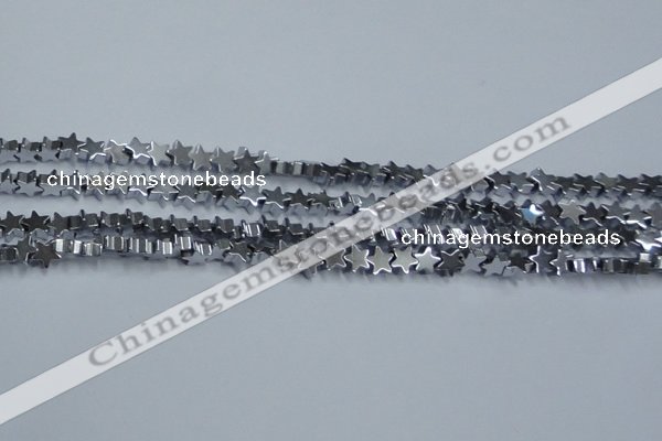 CHE936 15.5 inches 4mm star plated hematite beads wholesale