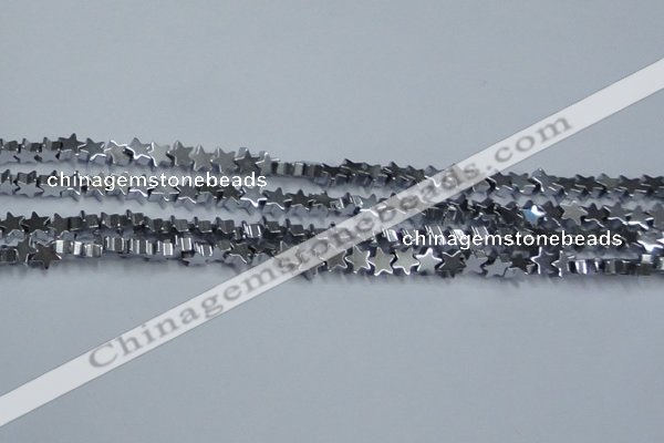 CHE936 15.5 inches 4mm star plated hematite beads wholesale
