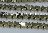 CHE937 15.5 inches 4mm star plated hematite beads wholesale