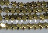 CHE938 15.5 inches 4mm star plated hematite beads wholesale