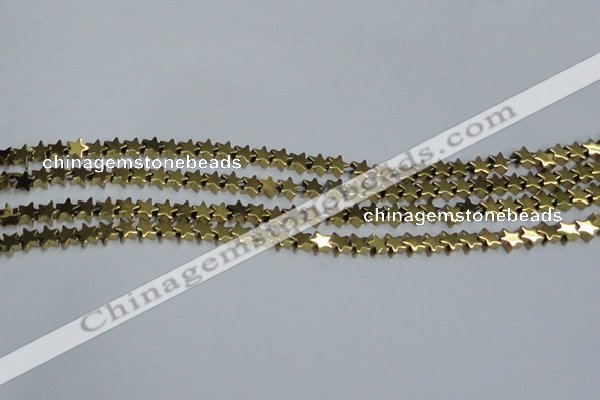 CHE938 15.5 inches 4mm star plated hematite beads wholesale