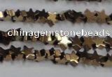 CHE939 15.5 inches 4mm star plated hematite beads wholesale