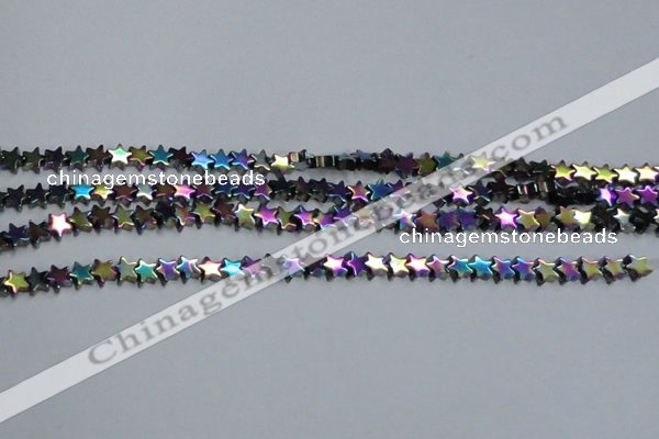 CHE940 15.5 inches 4mm star plated hematite beads wholesale