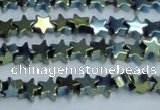 CHE941 15.5 inches 4mm star plated hematite beads wholesale