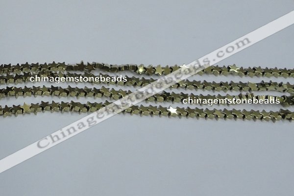 CHE946 15.5 inches 6mm star plated hematite beads wholesale