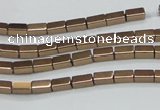 CHE955 15.5 inches 2*4mm cuboid plated hematite beads wholesale