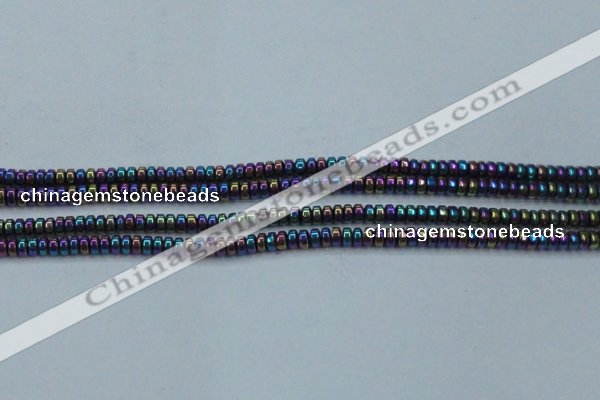 CHE963 15.5 inches 1.5*3mm rondelle plated hematite beads wholesale