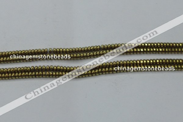 CHE968 15.5 inches 2*4mm rondelle plated hematite beads wholesale