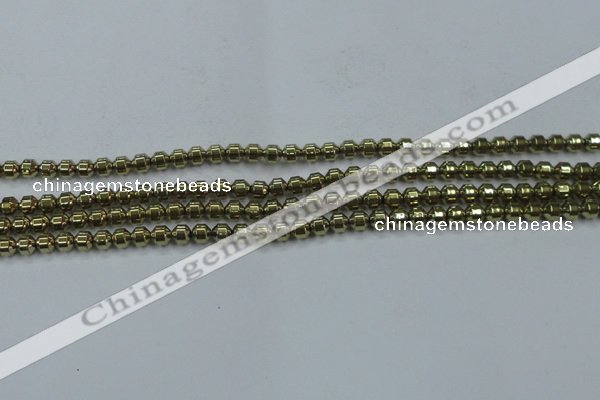 CHE974 15.5 inches 4*4mm plated hematite beads wholesale