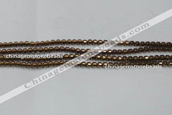 CHE975 15.5 inches 4*4mm plated hematite beads wholesale
