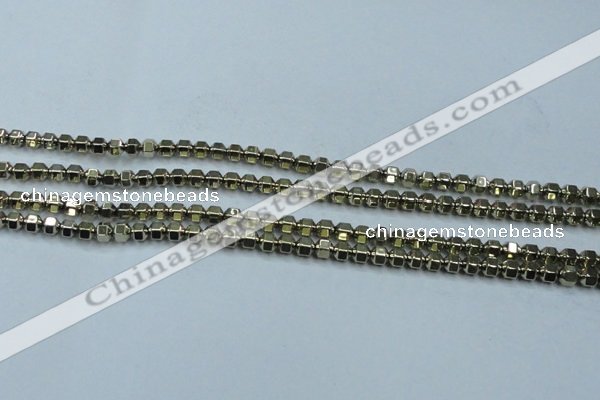 CHE982 15.5 inches 4*4mm plated hematite beads wholesale