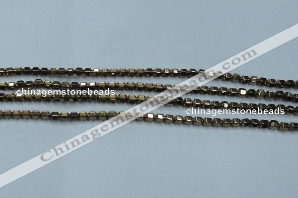 CHE984 15.5 inches 4*4mm plated hematite beads wholesale