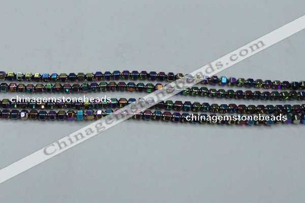 CHE985 15.5 inches 4*4mm plated hematite beads wholesale