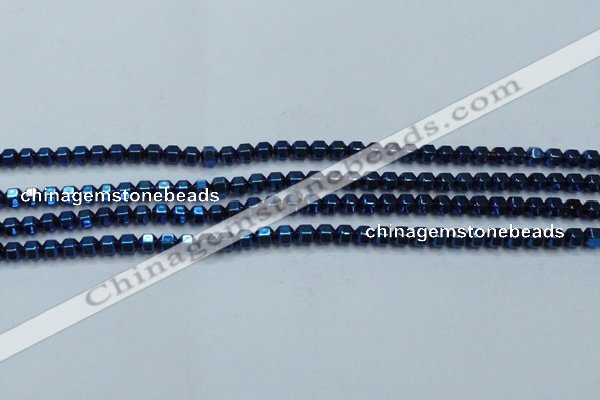 CHE987 15.5 inches 4*4mm plated hematite beads wholesale