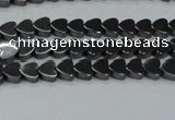 CHE990 15.5 inches 4*4mm heart hematite beads wholesale