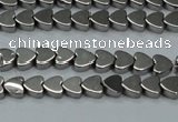 CHE991 15.5 inches 4*4mm heart plated hematite beads wholesale