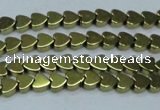 CHE992 15.5 inches 4*4mm heart plated hematite beads wholesale