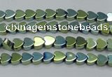 CHE994 15.5 inches 4*4mm heart plated hematite beads wholesale