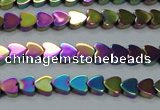 CHE995 15.5 inches 4*4mm heart plated hematite beads wholesale