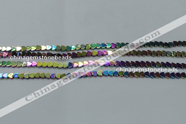 CHE995 15.5 inches 4*4mm heart plated hematite beads wholesale