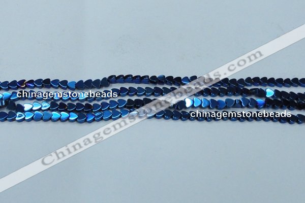 CHE996 15.5 inches 4*4mm heart plated hematite beads wholesale