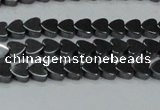 CHE998 15.5 inches 6*6mm heart hematite beads wholesale