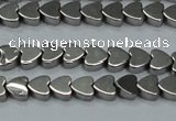 CHE999 15.5 inches 6*6mm heart plated hematite beads wholesale