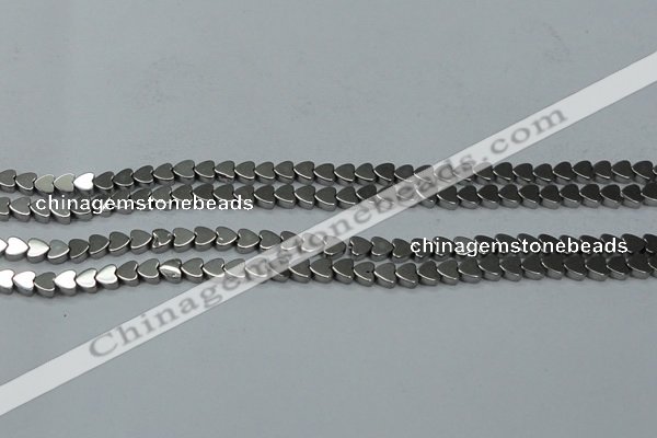 CHE999 15.5 inches 6*6mm heart plated hematite beads wholesale