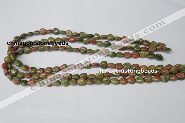 CHG01 15.5 inches 8*8mm heart unakite gemstone beads wholesale