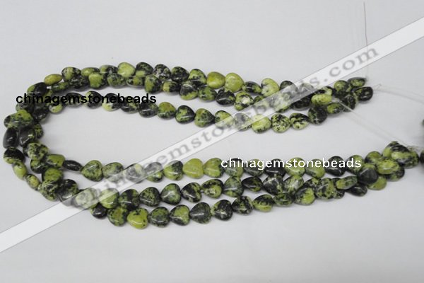 CHG12 15.5 inches 10*10mm heart yellow turquoise beads wholesale